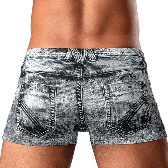 Dirty Denim Mini Short For Men - Picture 2 of 6